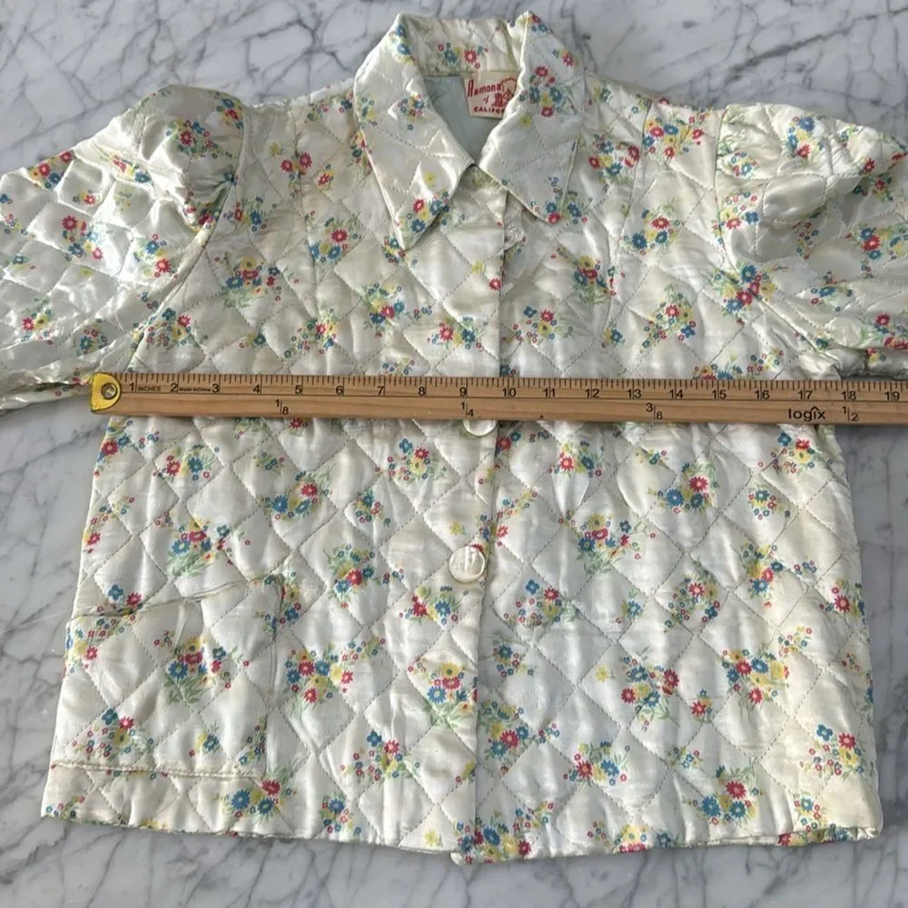 Vintage Quilted Girls Jacket Size 8/10 Cotton Cottagecore Ramona of California